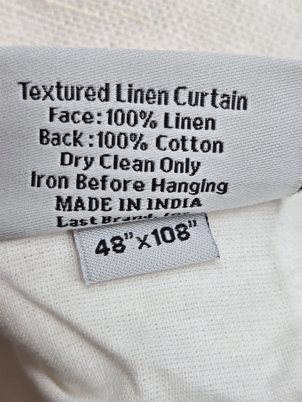 NWT QUINCE Set Of 2 48x108 Heavyweight European Linen Curtains White 9956